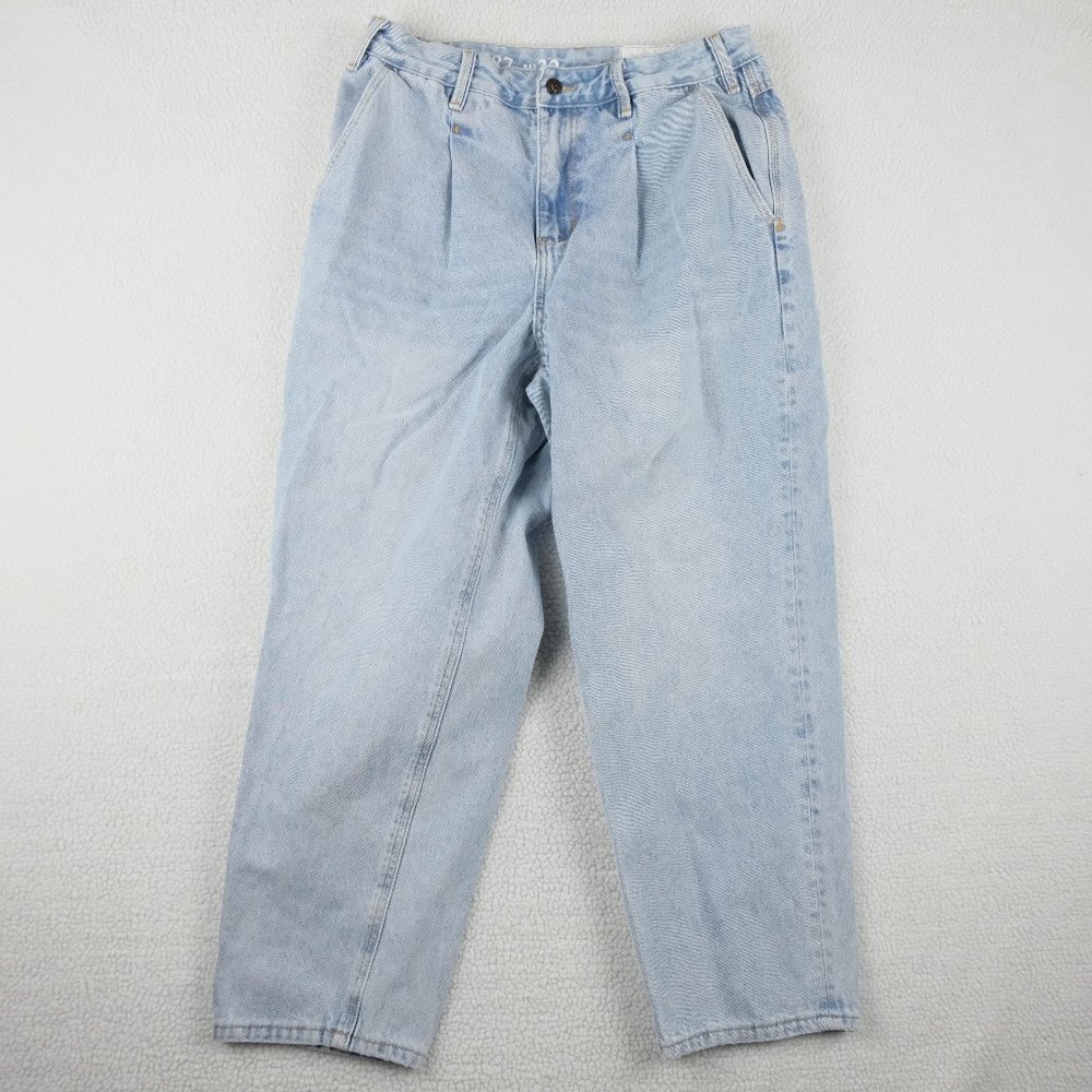 Kennedy Jeans Womens W32 W30 Cropped Lightwash Wide Leg Heavyweight Denim